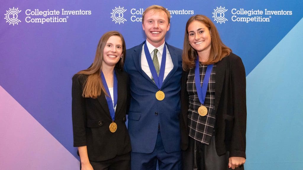 Molly Paras, Zach Spears and Lauren Fitzsimmons. Photo courtesy National Inventors Hall of Fame.