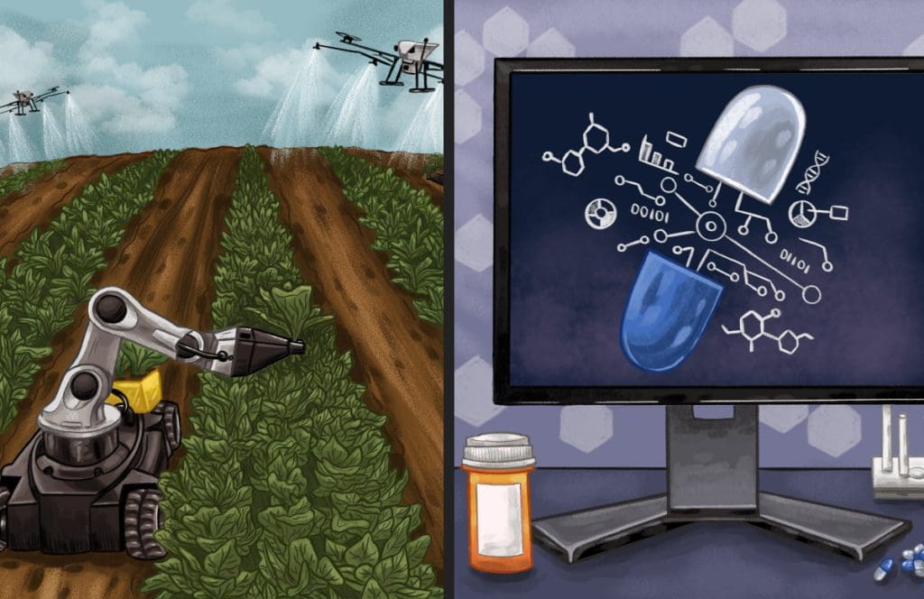 AI in Ag and life sciences, Illustrations by Jordyn Vowels