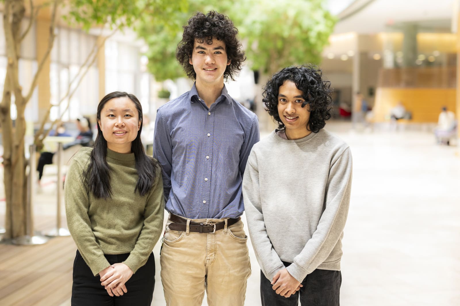 Recipients of 2025 Goldwater Scholarships (left to right) Alissa Choi, Elliott Weix and Pramana Saldin Photo: Bryce Richter