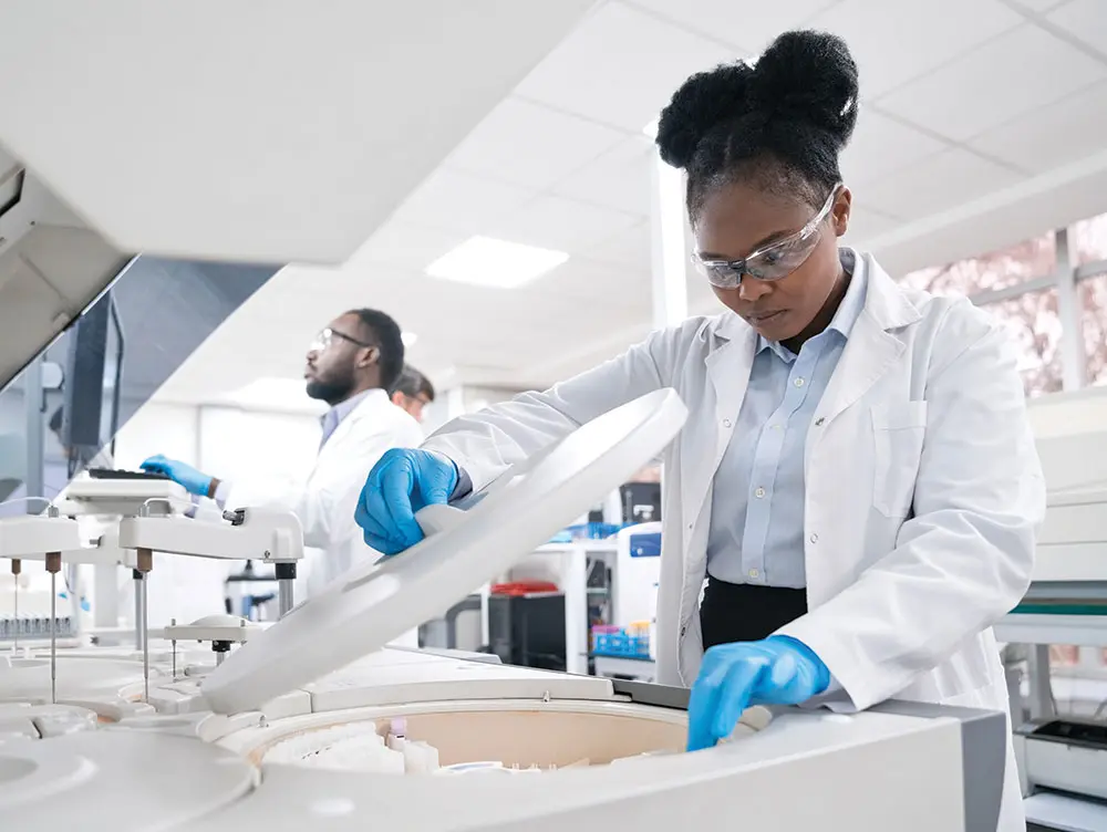 Lab technician at work