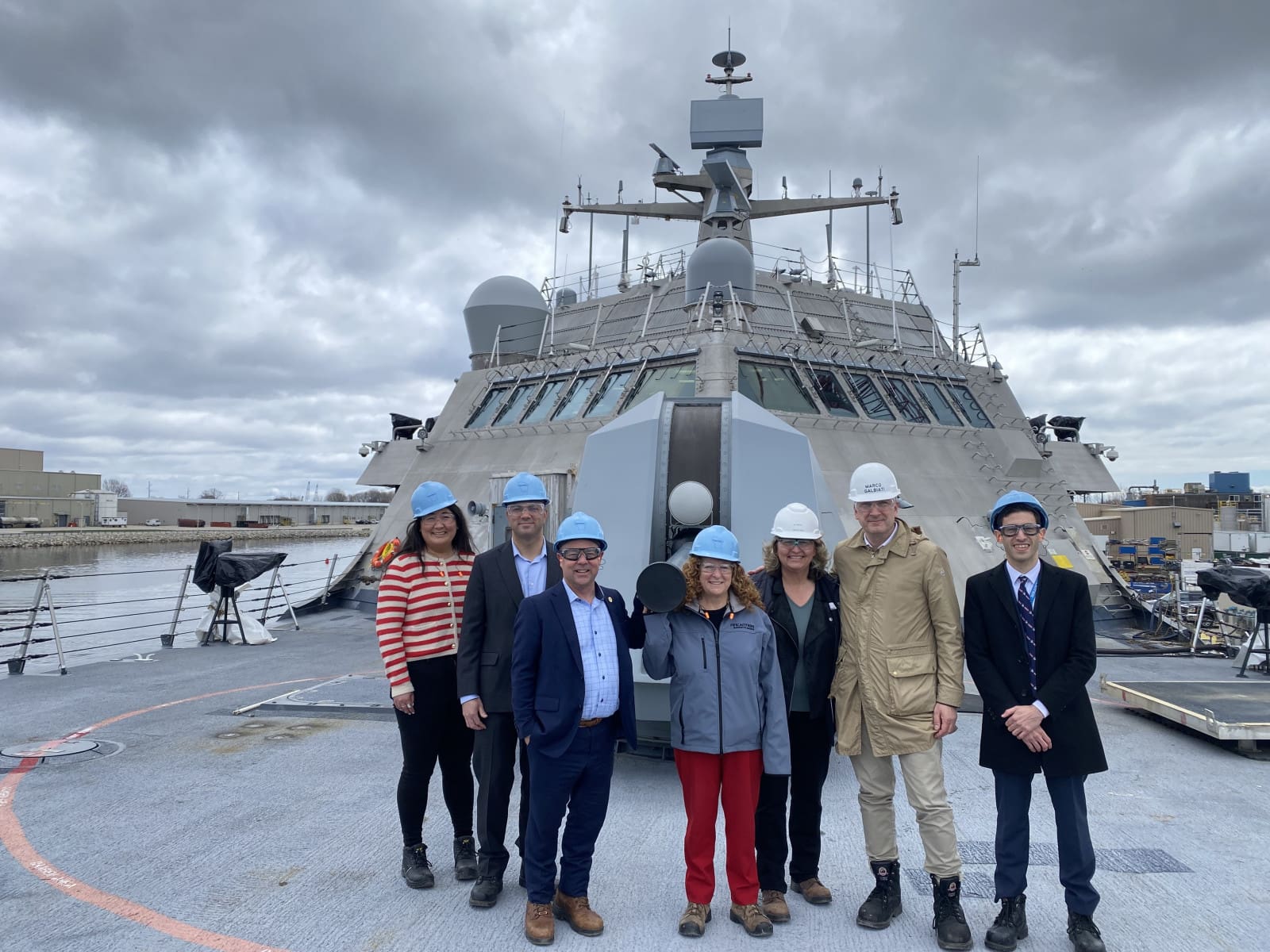 UW Chancellor Mnookin and others on combat ship