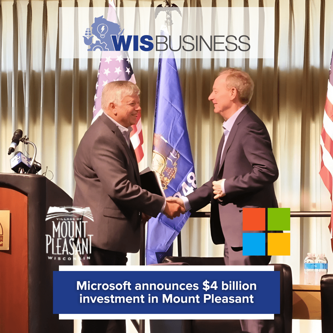 WisBiz graphic - Microsoft investment Mount Pleasant